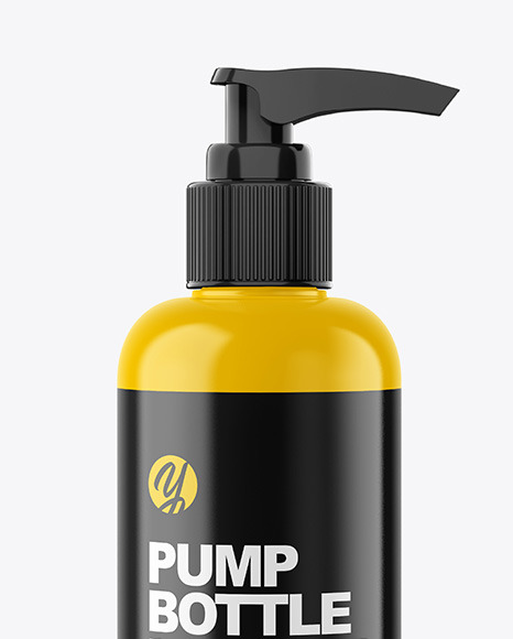 Plastic Bottle with Pump Mockup PSD #2