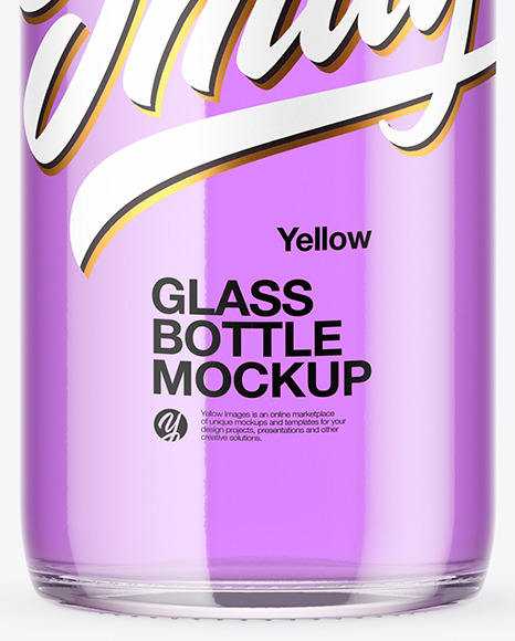 Clear Glass Bottle Mockup PSD #4