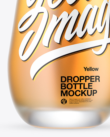 Frosted Glass Dropper Bottle w  Oil Mockup PSD #1