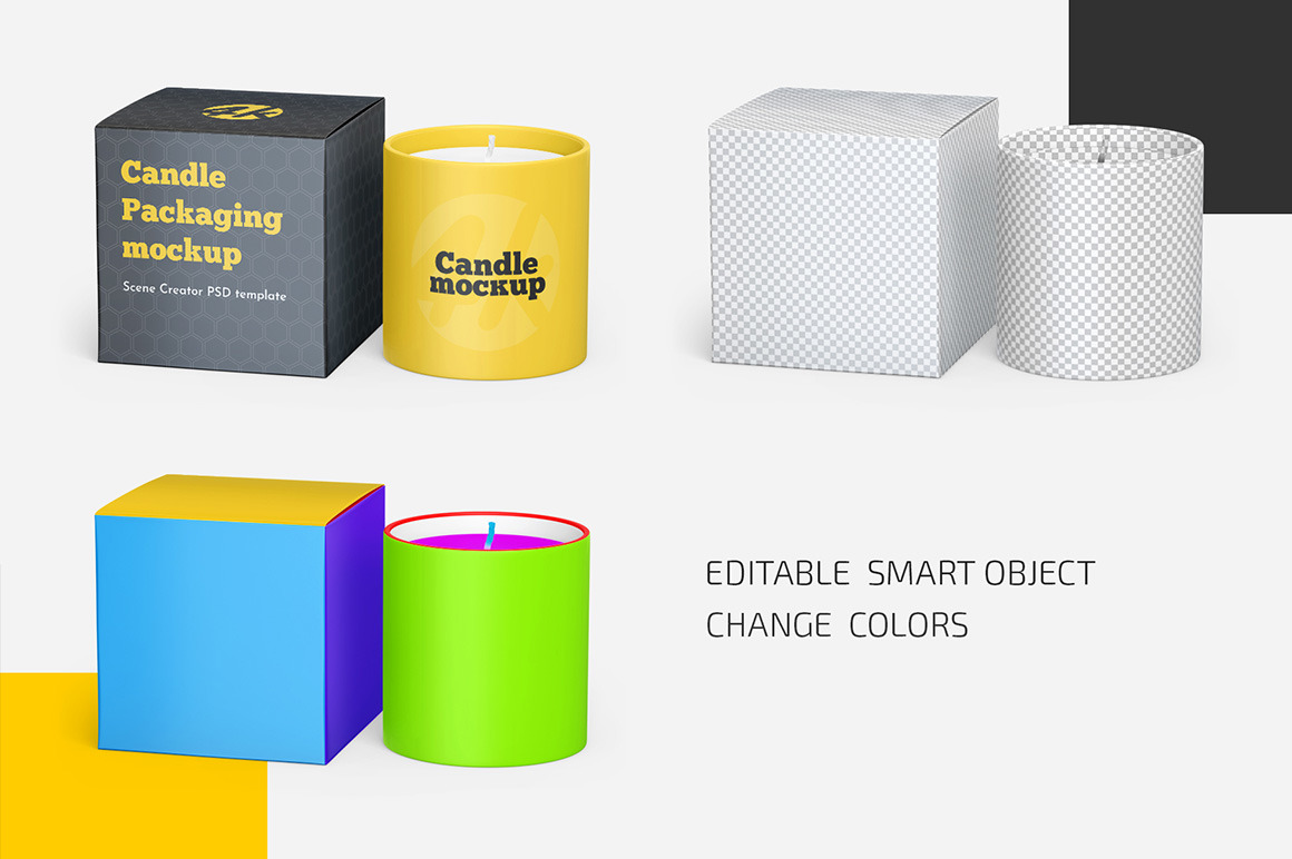 Download Candle Box Mockup Set In Packaging Mockups On Yellow Images Creative Store