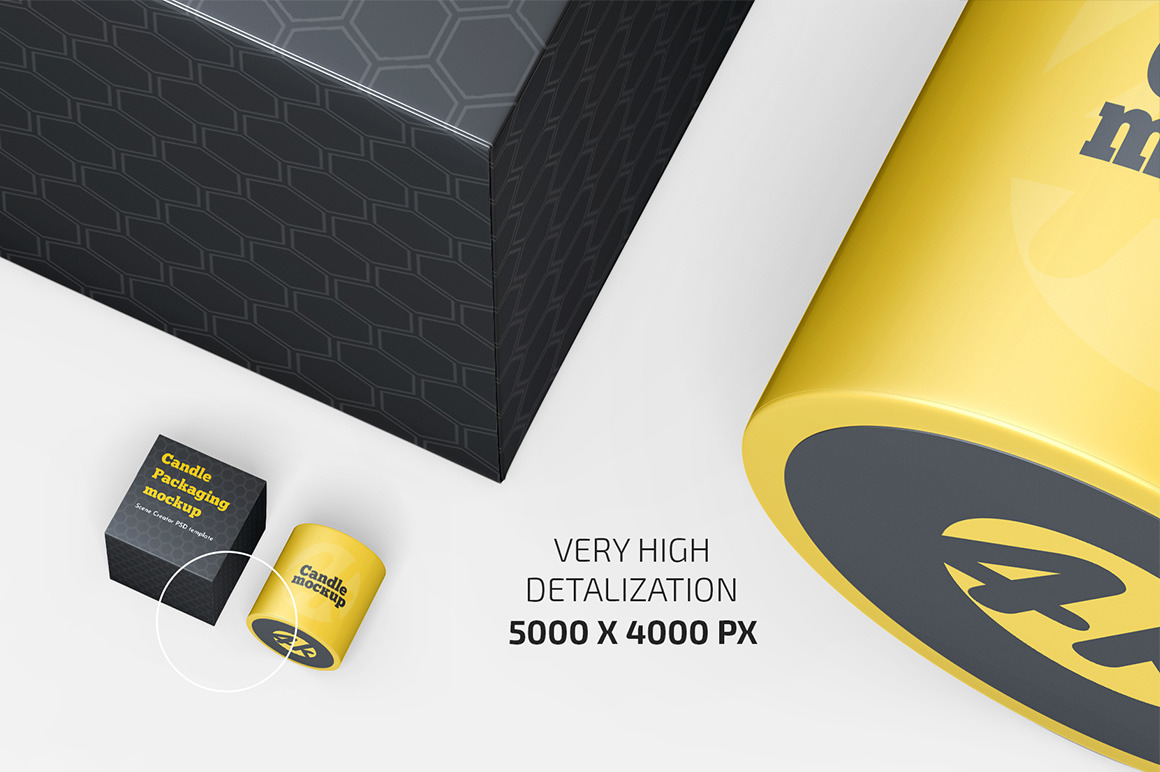 Download Candle Box Mockup Set In Packaging Mockups On Yellow Images Creative Store