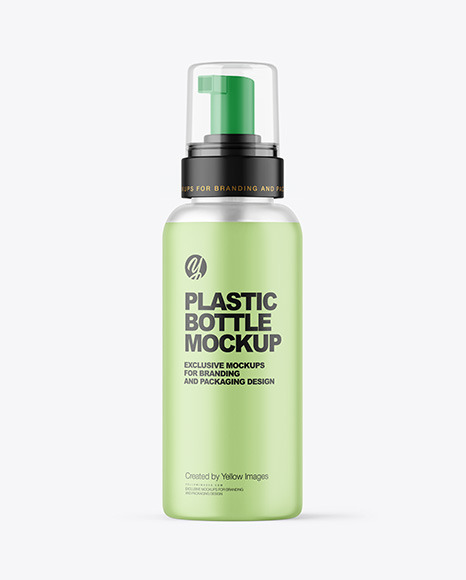 Frosted Cosmetic Bottle with Pump Mockup