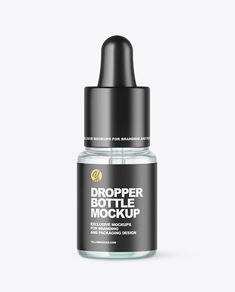 Blue Glass Dropper Bottle Mockup PSD #2
