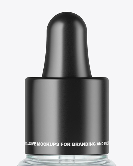 Blue Glass Dropper Bottle Mockup PSD #1