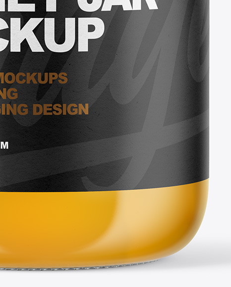 Clear Glass Jar with Honey Mockup PSD #1
