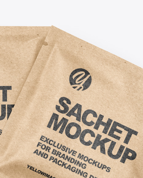 Kraft Paper Sachets Mockup PSD #2