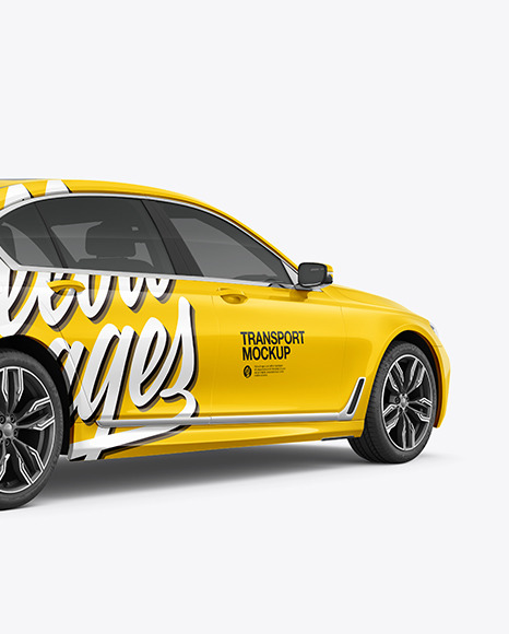 Luxury Car Mockup - Back Half Side View