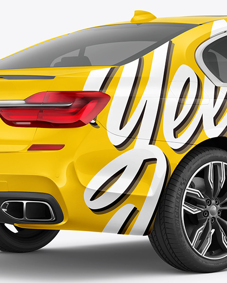 Luxury Car Mockup   Back Half Side View PSD #1