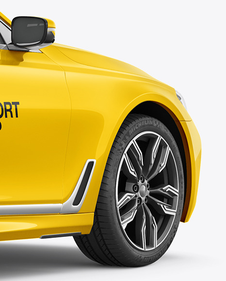 Luxury Car Mockup   Back Half Side View PSD #6