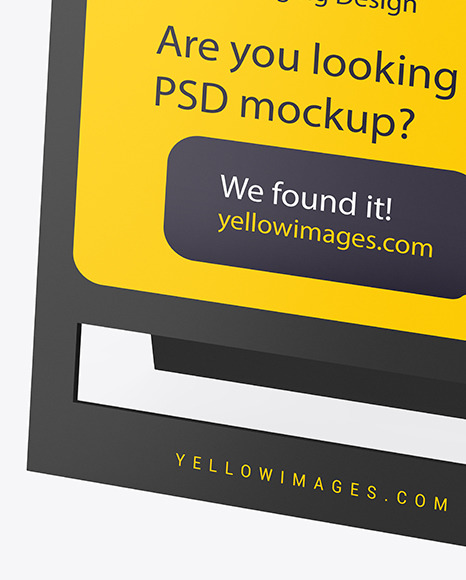 Download Pavement Sign Mockup In Indoor Advertising Mockups On Yellow Images Object Mockups PSD Mockup Templates