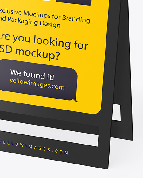 Download Pavement Sign Mockup In Indoor Advertising Mockups On Yellow Images Object Mockups PSD Mockup Templates