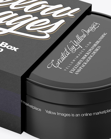 Cosmetic Cream Box Mockup In Jar Mockups On Yellow Images Object Mockups