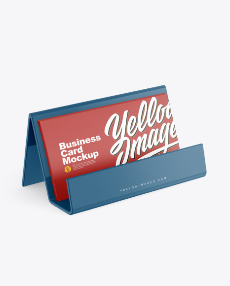 Download Business Cards With Glossy Holder Mockup In Stationery Mockups On Yellow Images Object Mockups PSD Mockup Templates