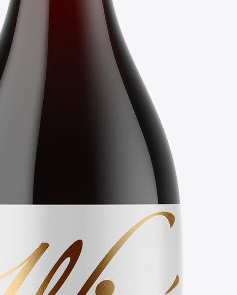 Antique Green Glass Red Wine Bottle Mockup PSD #1