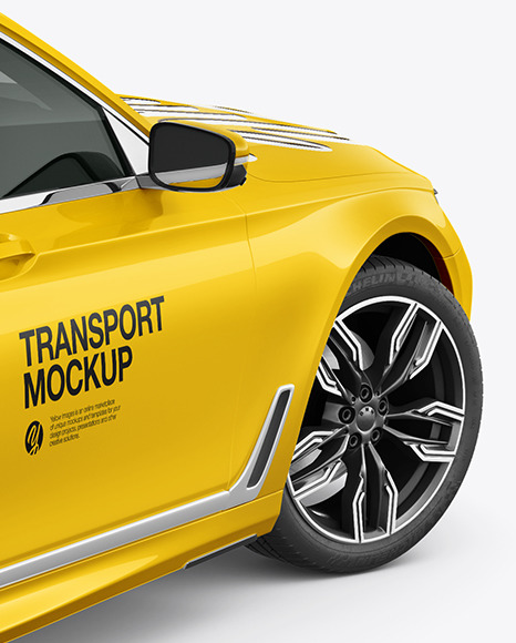 Luxury Car Mockup   Back Half Side View (High Angle Shot) PSD #6
