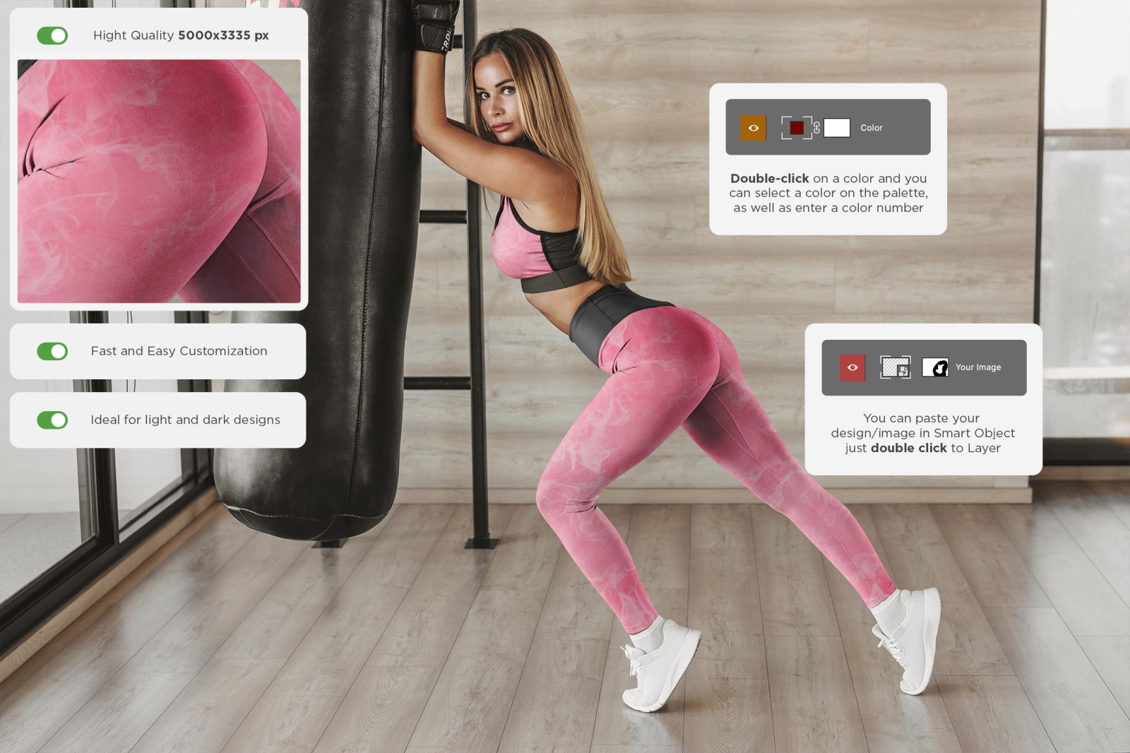 Download Leggings Mock Up Gym Style In Apparel Mockups On Yellow Images Creative Store PSD Mockup Templates