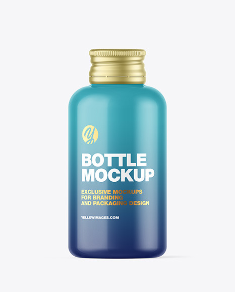Glossy Bottle w  Metallic Cap Mockup PSD #2