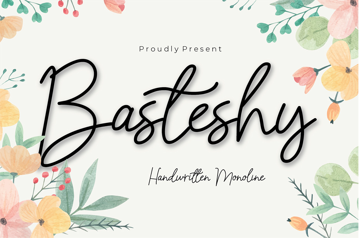 Basteshy In Fonts On Yellow Images Creative Store