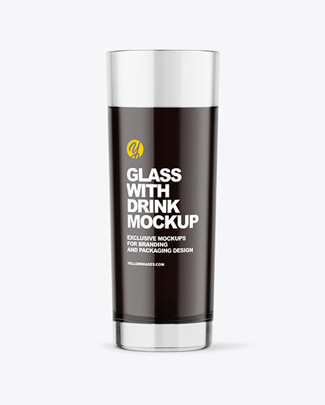 Glass with Dark Drink Mockup PSD #2