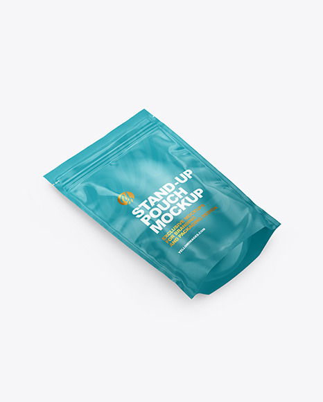 Download Glossy Stand Up Pouch Mockup In Pouch Mockups On Yellow Images Object Mockups