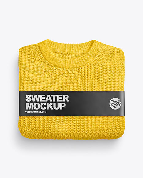 Download Folded Sweater Mockup In Apparel Mockups On Yellow Images Object Mockups