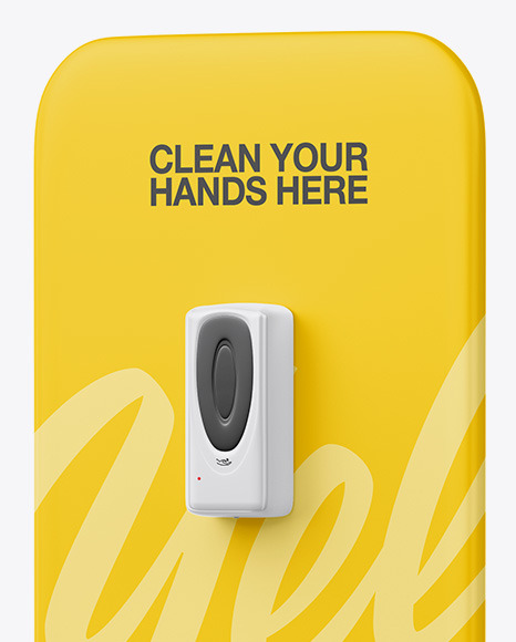 Hand Sanitizer Stand Mockup   Half Side View PSD #2