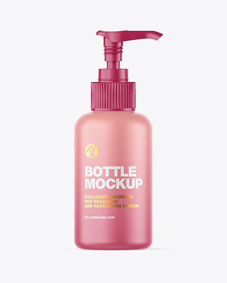 Matte Sanitizer Bottle w/ Open Pump Mockup