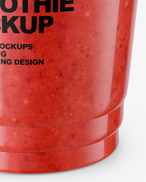 Watermelon Smoothie Cup with Straw Mockup PSD #1