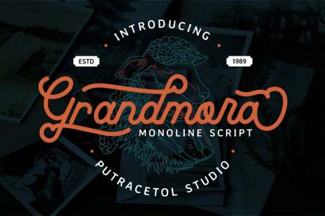 Grandmora - Monoline Script Font