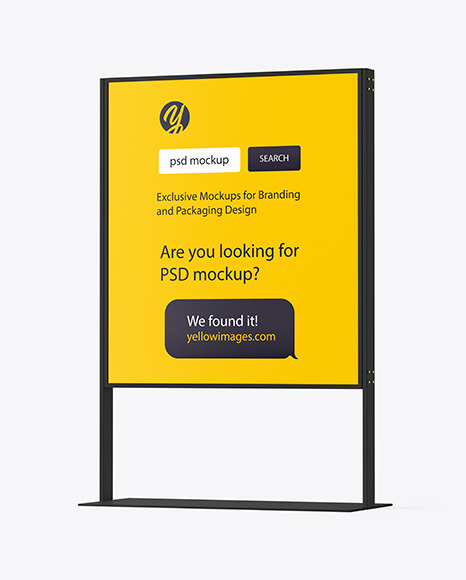 Plastic Stand Mockup In Indoor Advertising Mockups On Yellow Images Object Mockups