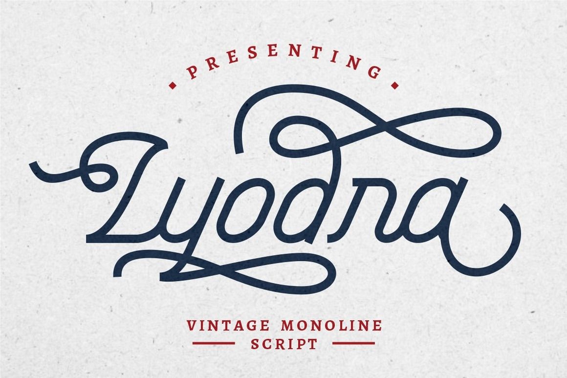 Lyodra Vintage Monoline Script Font In Fonts On Yellow Images Creative Store