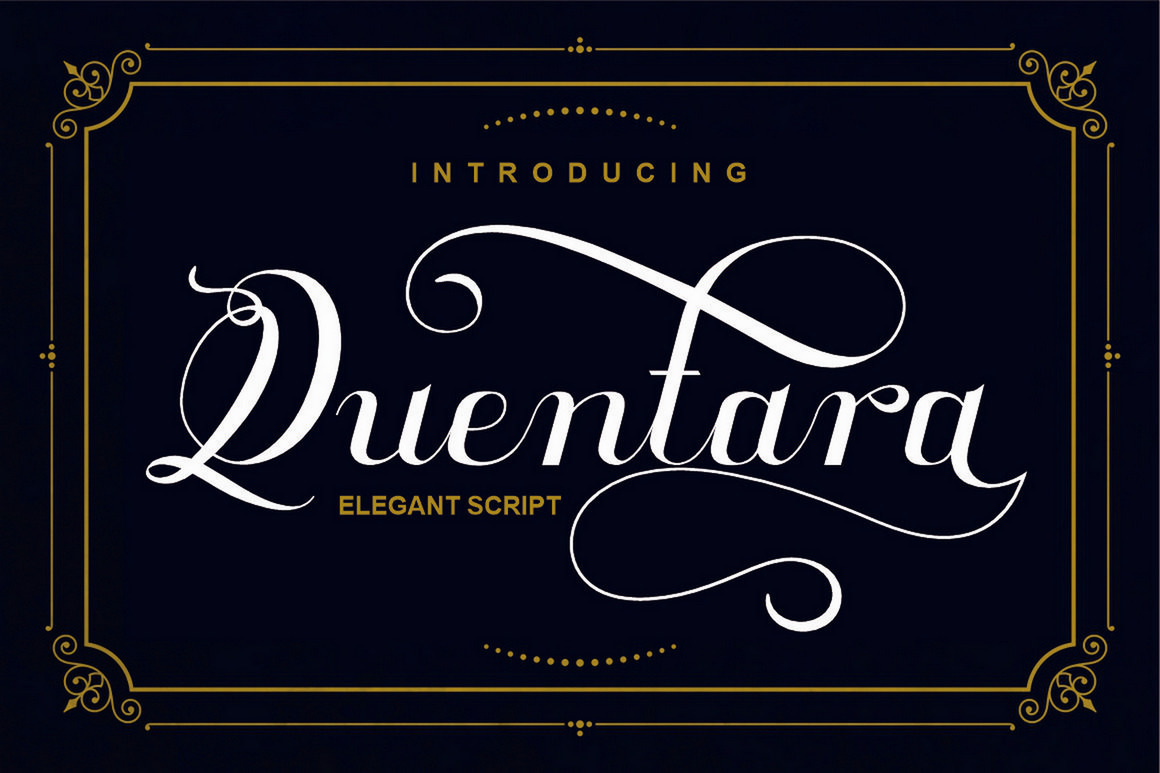 Quentara Luxurious Script Font In Fonts On Yellow Images Creative Store