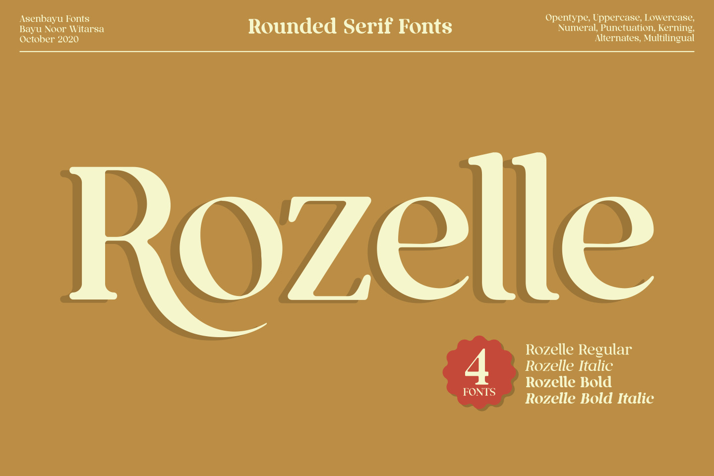 Rozelle Fonts In Fonts On Yellow Images Creative Store