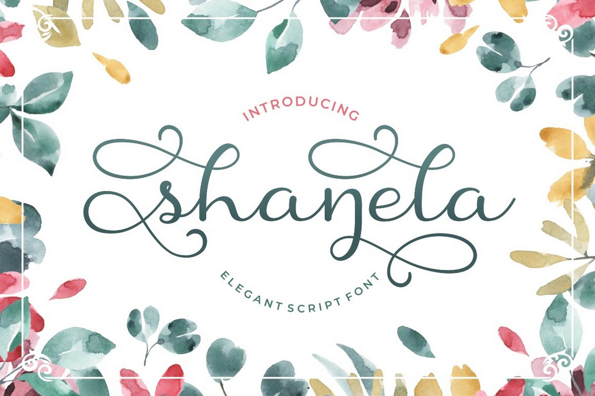 Shanela Romantic And Modern Script Font In Fonts On Yellow Images Creative Store