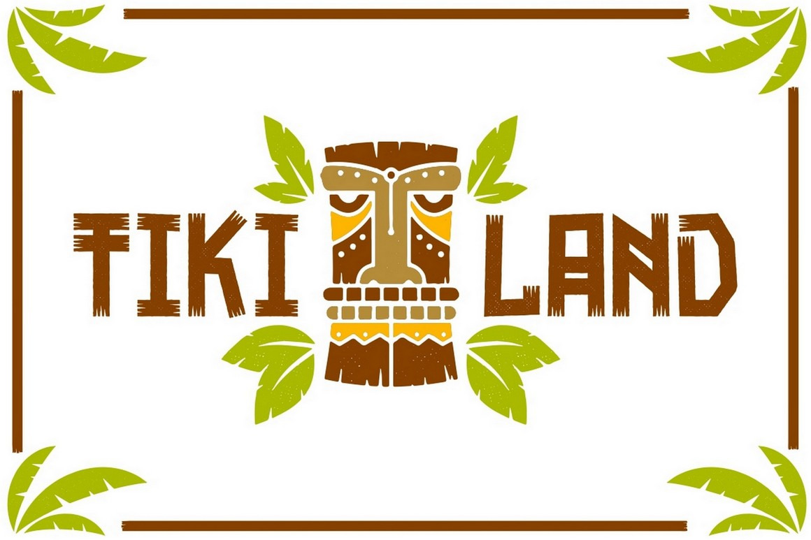 Tikiland Fun And Unique Display Font In Fonts On Yellow Images Creative Store