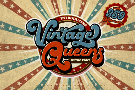 Vintage Queens - Vintage Bold Script Font