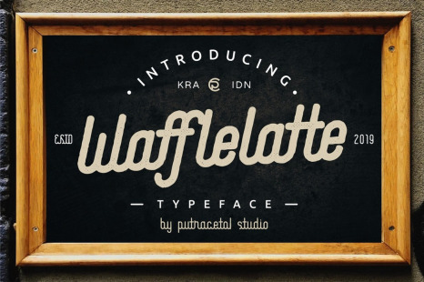 Waffle Latte - Monoline Script Font