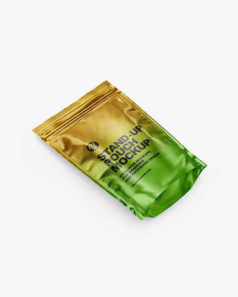 Metallic Stand up Pouch Mockup PSD #2