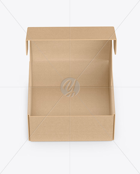 Download Opened Kraft Box Mockup In Box Mockups On Yellow Images Object Mockups