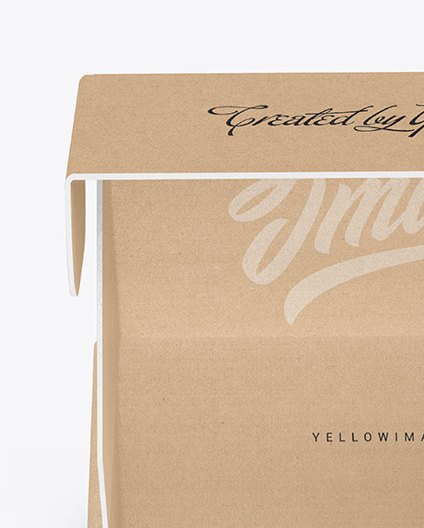 Download Opened Kraft Box Mockup In Box Mockups On Yellow Images Object Mockups