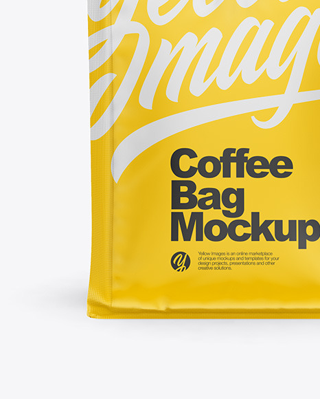 Download Matte Coffee Bag With Valve Mockup In Bag Sack Mockups On Yellow Images Object Mockups