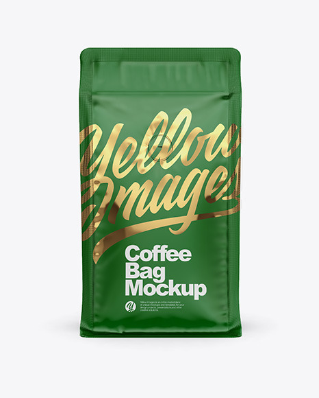 Download Matte Coffee Bag With Valve Mockup In Bag Sack Mockups On Yellow Images Object Mockups