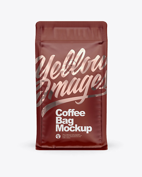 Matte Coffee Bag with Valve Mockup PSD #7