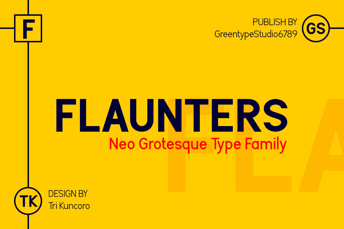 Flaunters Fonts Family In Fonts On Yellow Images Creative Store