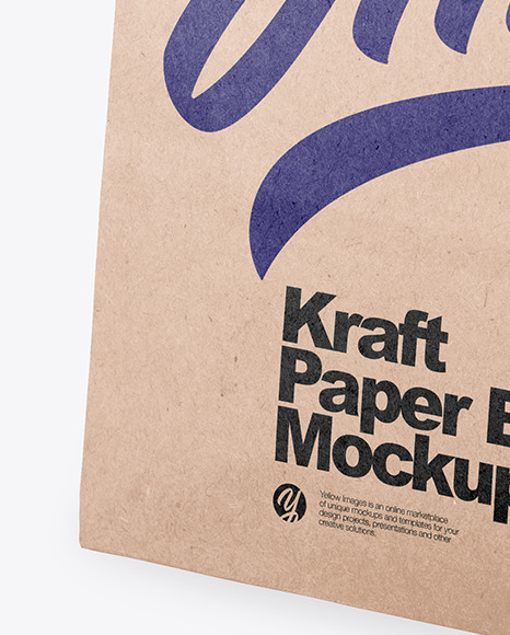 Download Kraft Paper Bag Mockup In Bag Sack Mockups On Yellow Images Object Mockups