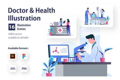 Doctor &amp; Health Illustration Pack