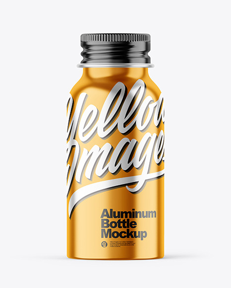 Metallic 50ml Aluminum Bottle w/ Screw Cap Mockup