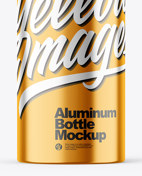 Metallic 50ml Aluminum Bottle w  Screw Cap Mockup PSD #2
