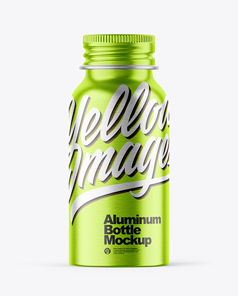 Brushed Metallic 50ml Aluminum Bottle w  Screw Cap Mockup PSD #3