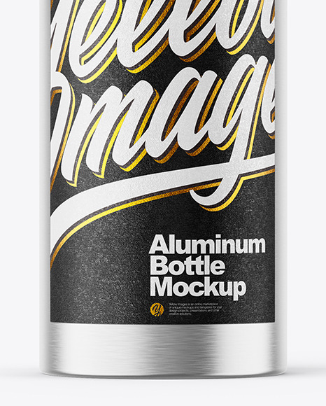 Brushed Metallic 50ml Aluminum Bottle w  Screw Cap Mockup PSD #4